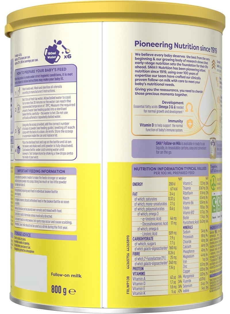 اس ام اي حليب المتابعة للمرحلة الثانية، من عمر 6 أشهر فما فوق، لتكملة نظام الفطام الغذائي، 800 غرام - Image 2